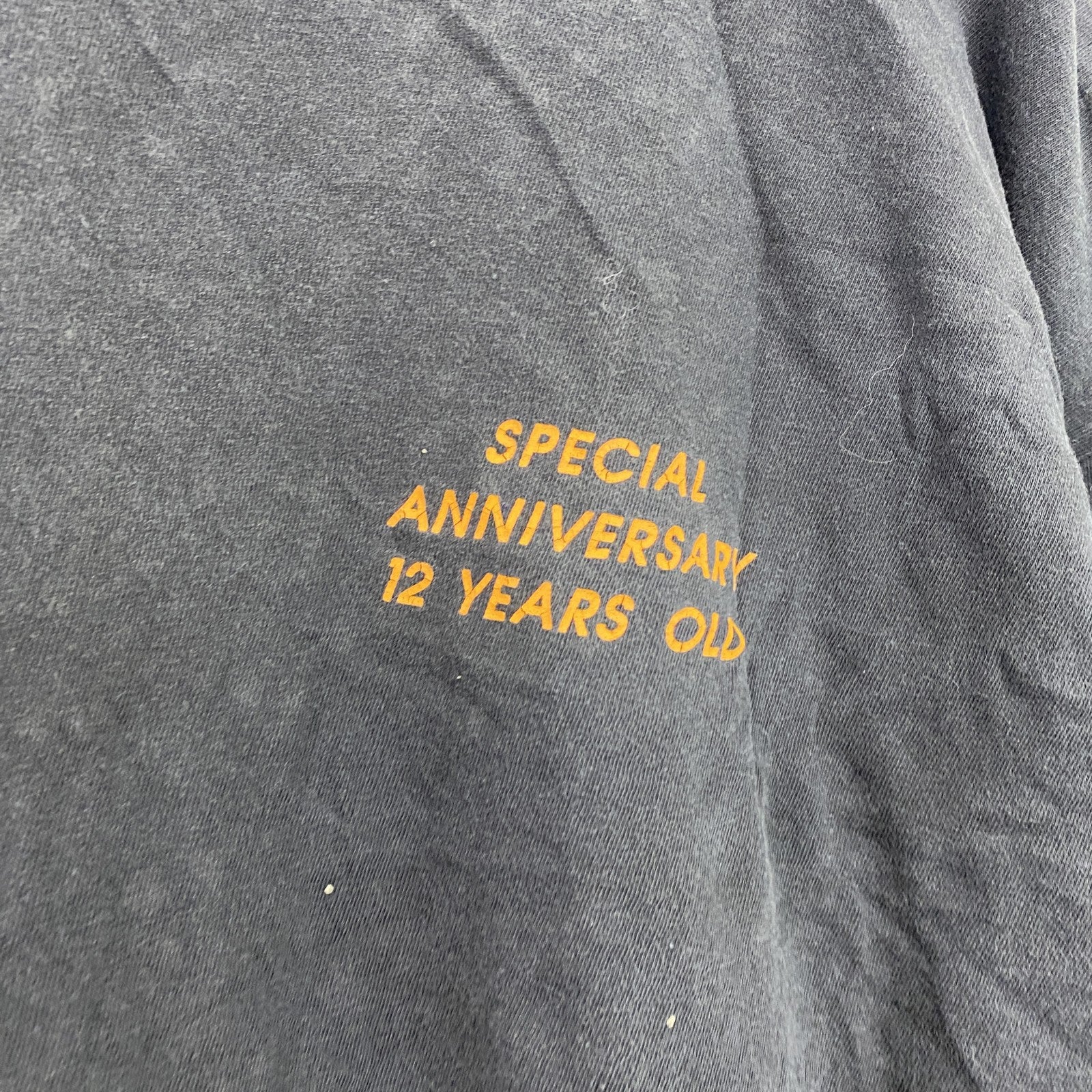 Hanes　ヘインズ　半袖プリントTシャツ　フェード　黒　ブラック