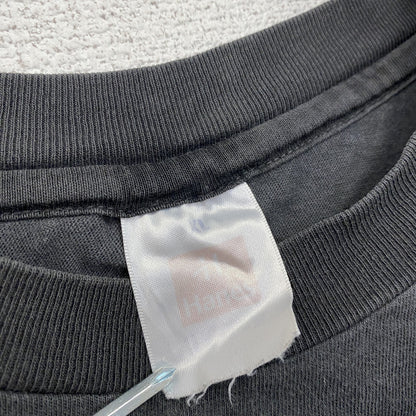 Hanes　ヘインズ　半袖プリントTシャツ　フェード　黒　ブラック