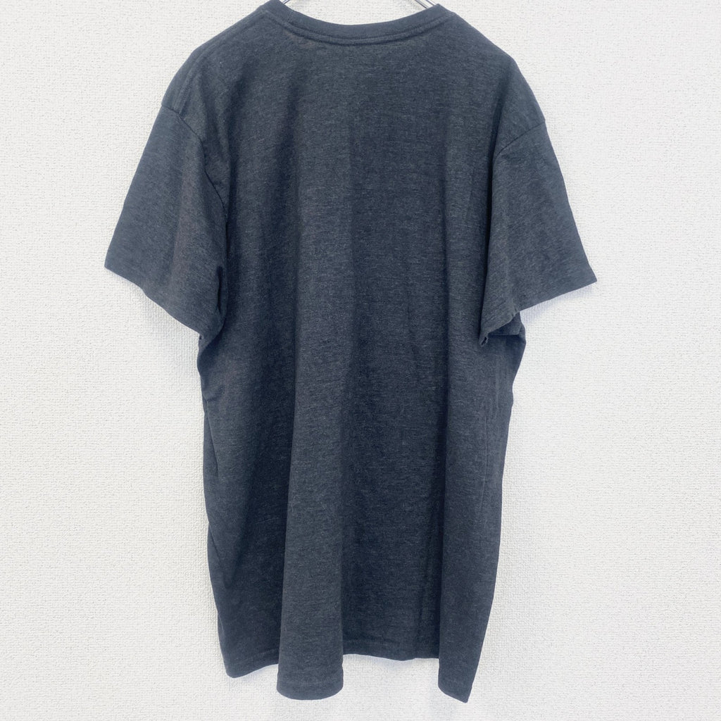 古着 used　半袖バンドプリントTシャツ　ジョニーキャッシュ　灰色　ダークグレー　クルーネック　レトロデザイン　2XLサイズ