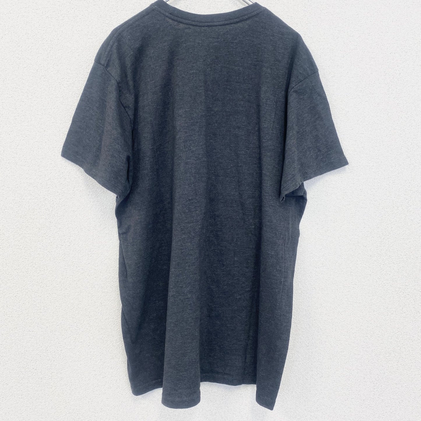 古着 used　半袖バンドプリントTシャツ　ジョニーキャッシュ　灰色　ダークグレー　クルーネック　レトロデザイン　2XLサイズ