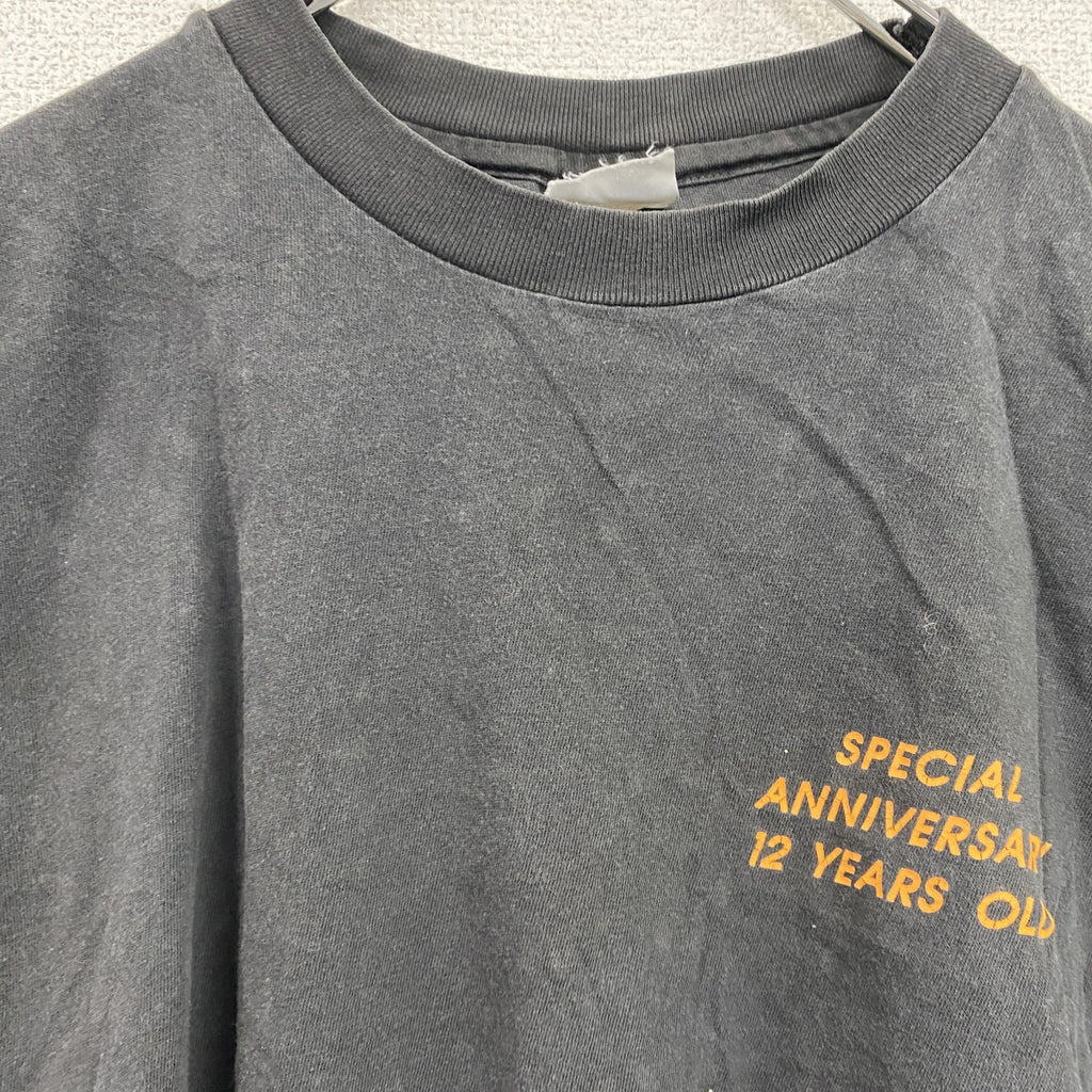 Hanes　ヘインズ　半袖プリントTシャツ　フェード　黒　ブラック