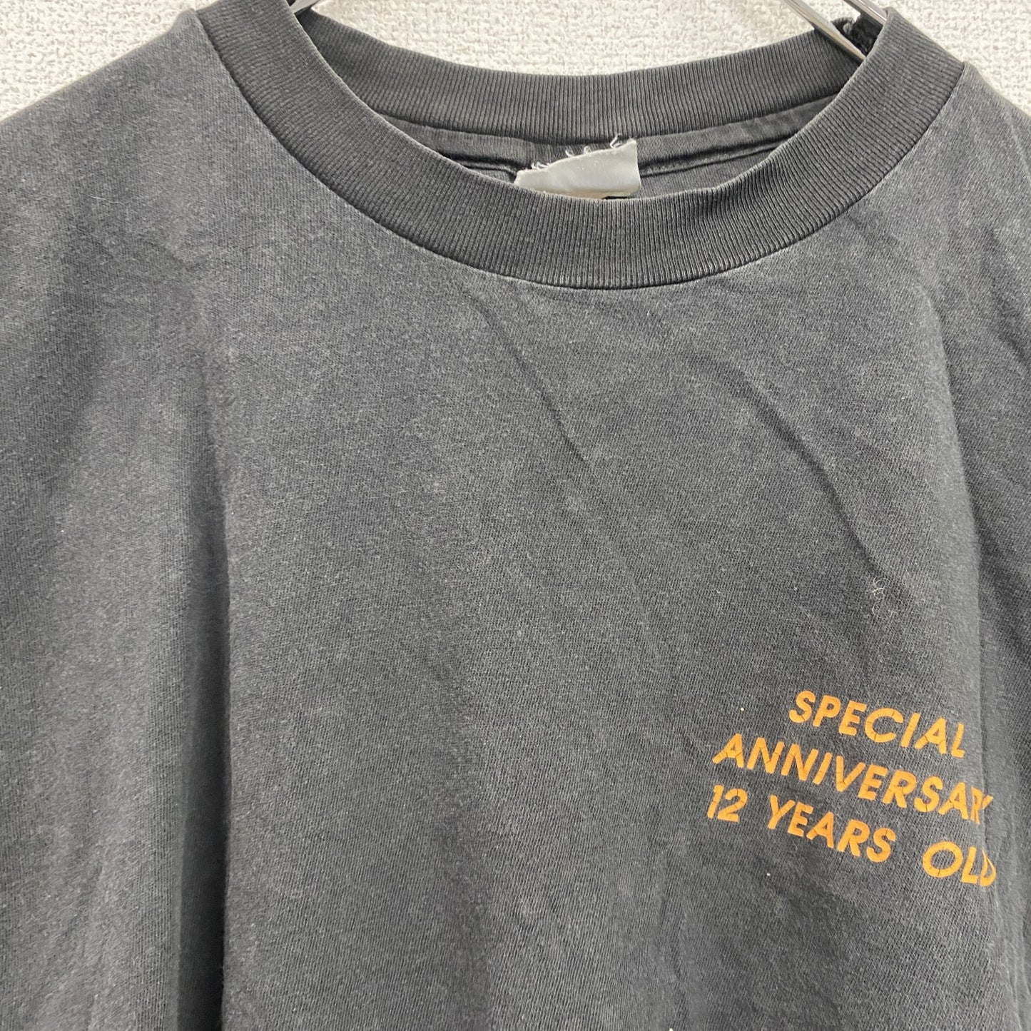 Hanes　ヘインズ　半袖プリントTシャツ　フェード　黒　ブラック