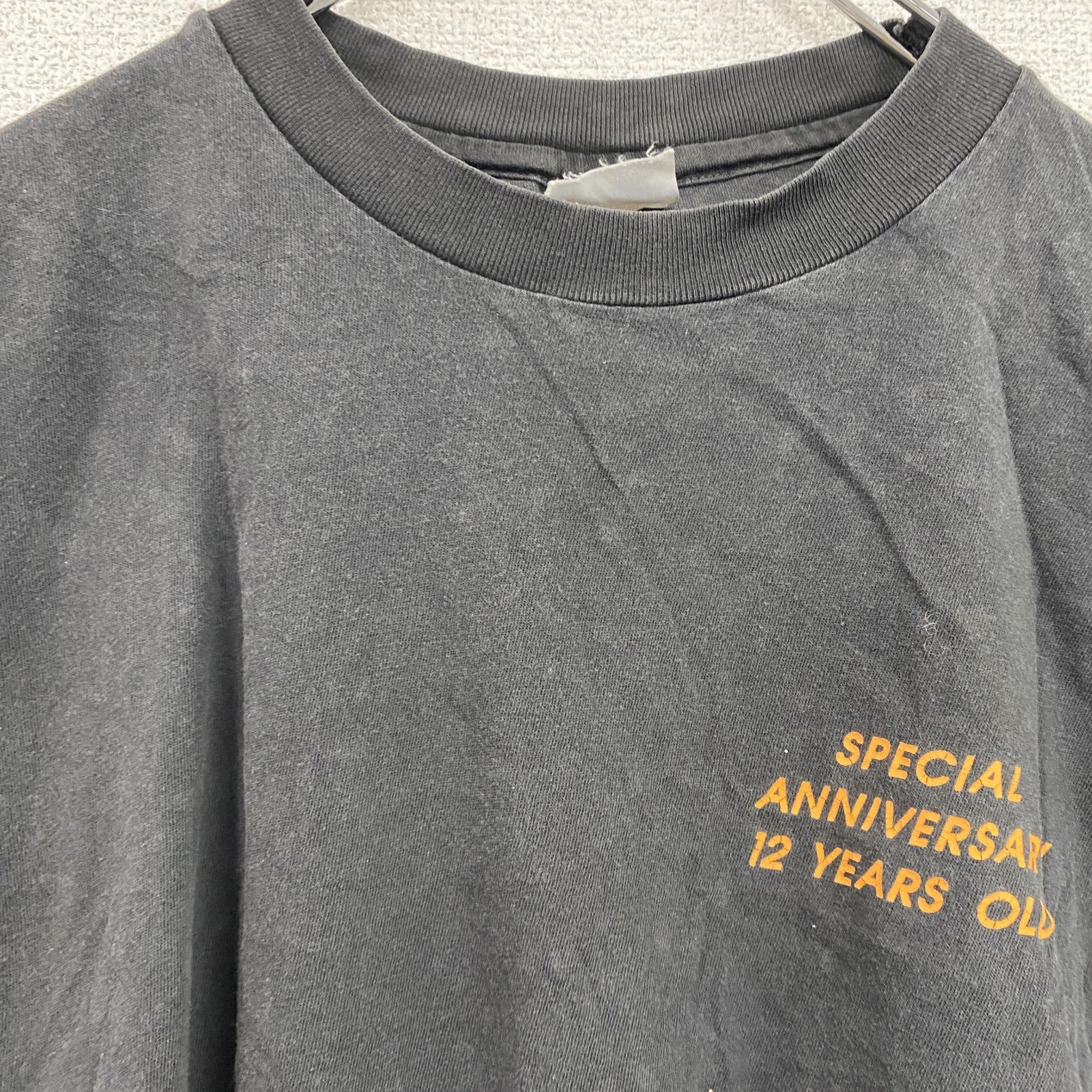 Hanes　ヘインズ　半袖プリントTシャツ　フェード　黒　ブラック