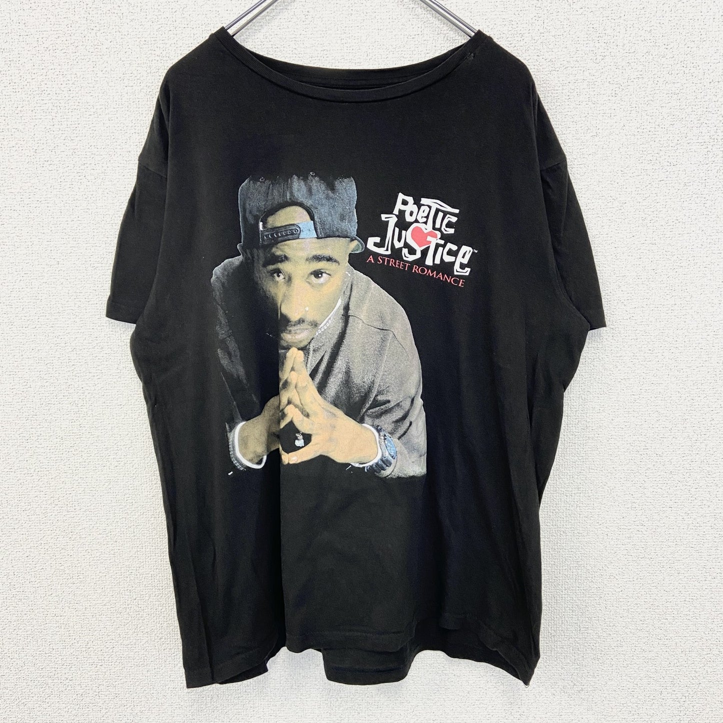 古着 used　POTETIC JUSTICE ポエティク ジャスティス　半袖ドラマプリントTシャツ　クルーネック　XLサイズ