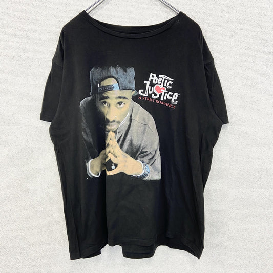 古着 used　POTETIC JUSTICE ポエティク ジャスティス　半袖ドラマプリントTシャツ　クルーネック　XLサイズ