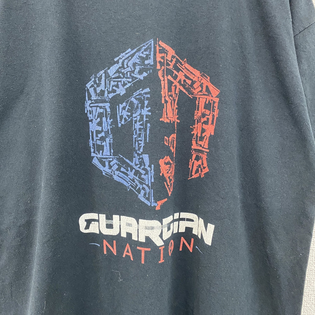 PORT&COMPANY　半袖プリントTシャツ　Guardian Nation　両面プリント　企業ロゴ　黒　ブラック　XLサイズ