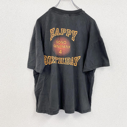 Hanes　ヘインズ　半袖プリントTシャツ　フェード　黒　ブラック