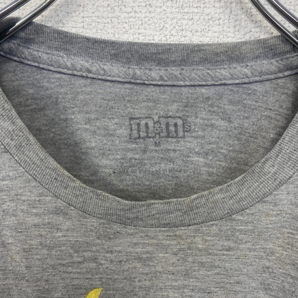 古着 used　半袖アニメプリントTシャツ　m&m's　灰色　　グレー　ライトグレー　クルーネック　レトロデザイン　Mサイズ