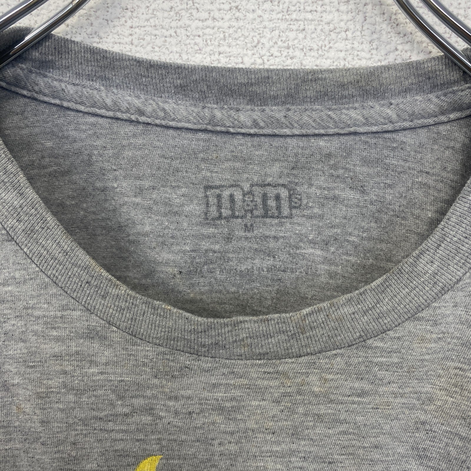 古着 used　半袖アニメプリントTシャツ　m&m's　灰色　　グレー　ライトグレー　クルーネック　レトロデザイン　Mサイズ