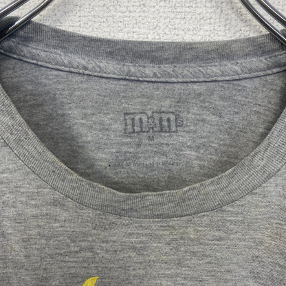 古着 used　半袖アニメプリントTシャツ　m&m's　灰色　　グレー　ライトグレー　クルーネック　レトロデザイン　Mサイズ