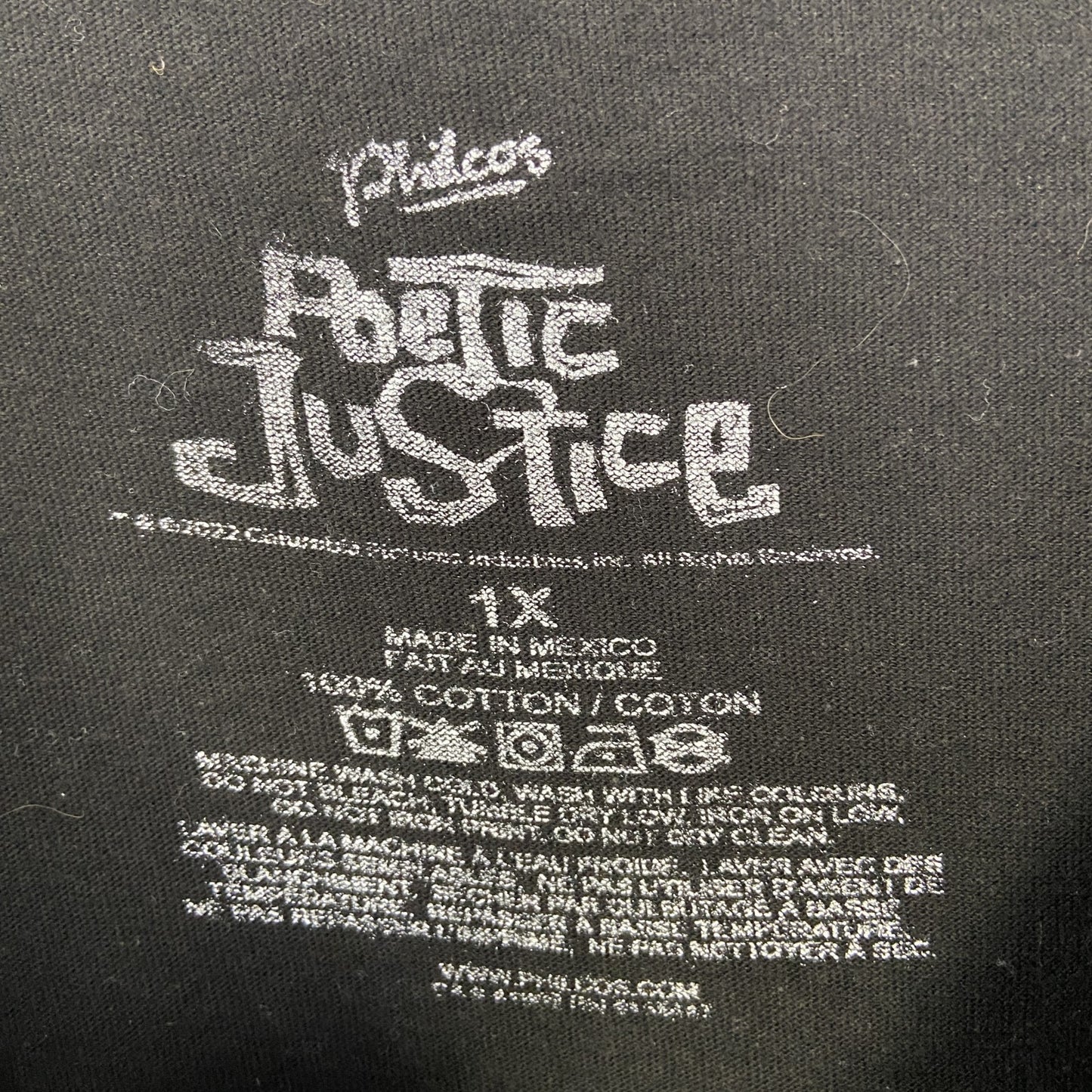古着 used　POTETIC JUSTICE ポエティク ジャスティス　半袖ドラマプリントTシャツ　クルーネック　XLサイズ