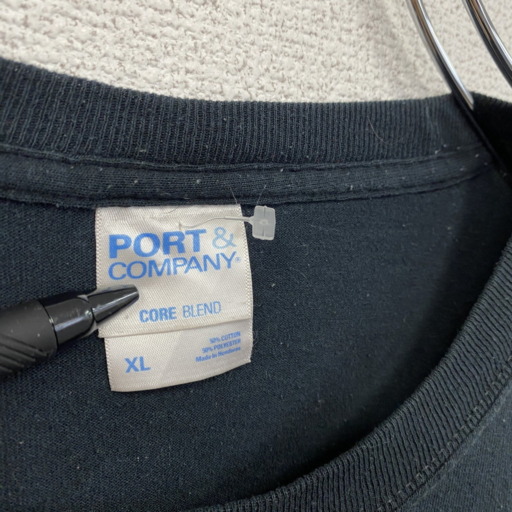 PORT&COMPANY　半袖プリントTシャツ　Guardian Nation　両面プリント　企業ロゴ　黒　ブラック　XLサイズ