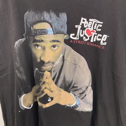 古着 used　POTETIC JUSTICE ポエティク ジャスティス　半袖ドラマプリントTシャツ　クルーネック　XLサイズ