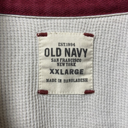 古着 used　OLDNAVY　長袖ロゴワッペンフリース　ハイネック　ネイビー　ヴィンテージ　ビッグシルエット　2XLサイズ