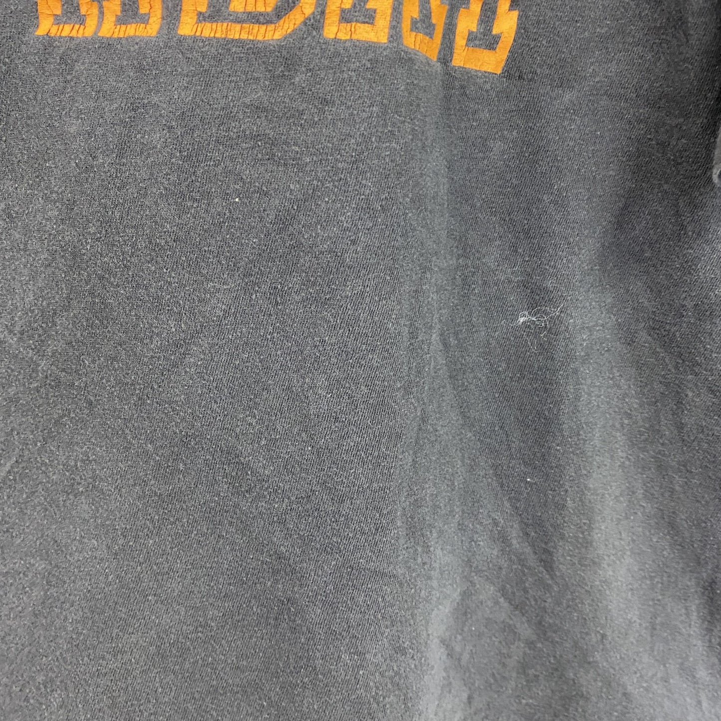 Hanes　ヘインズ　半袖プリントTシャツ　フェード　黒　ブラック