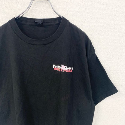 古着 used　Hanes　ヘインズ　BEEFY-T　半袖デザインTシャツ　バックプリント　豚　PIG　黒　春夏服　Lサイズ