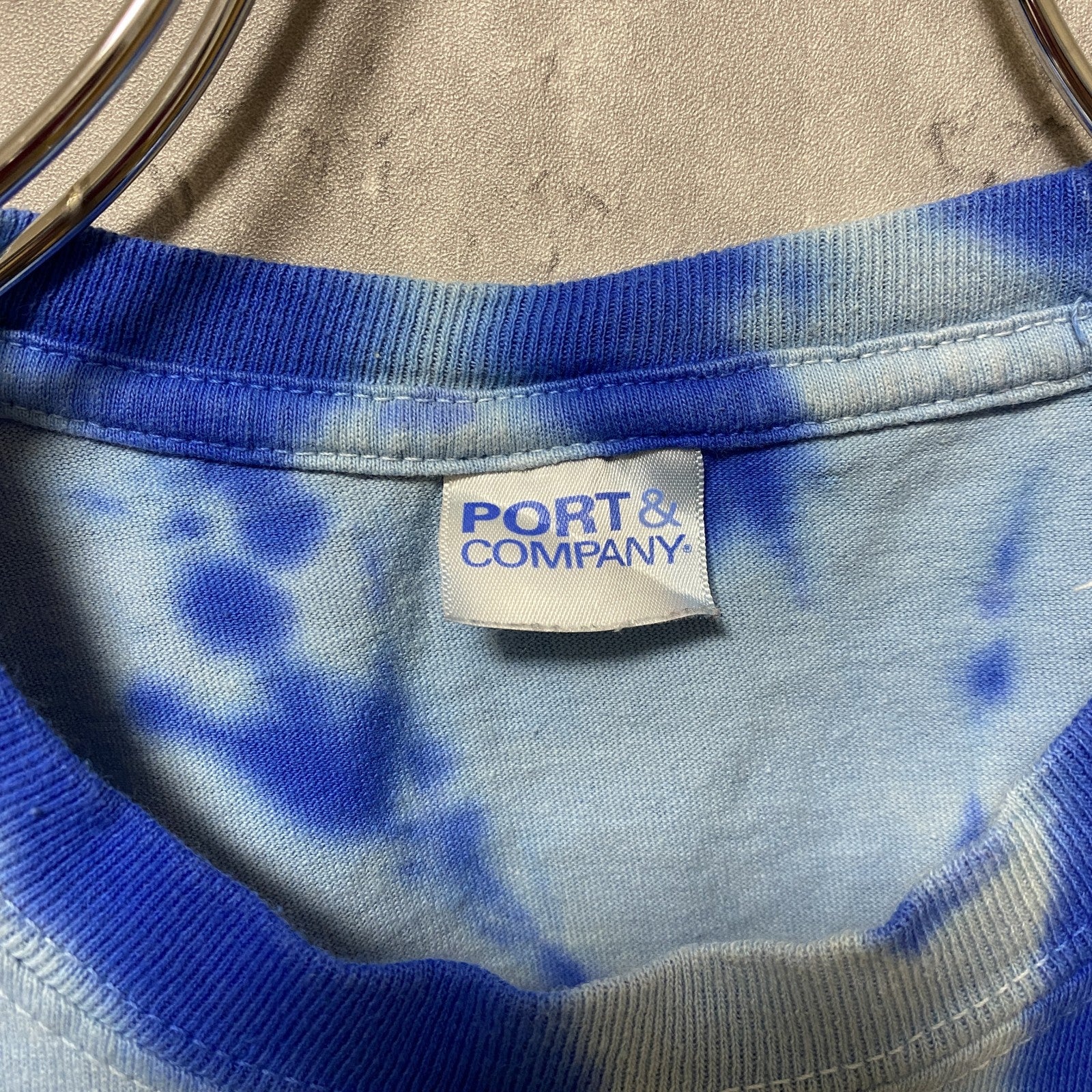 古着 used　半袖クルーネックゾンビプリントTシャツ　タイダイ柄　青　ブルー　ヴィンテージ　vintage　Sサイズ　