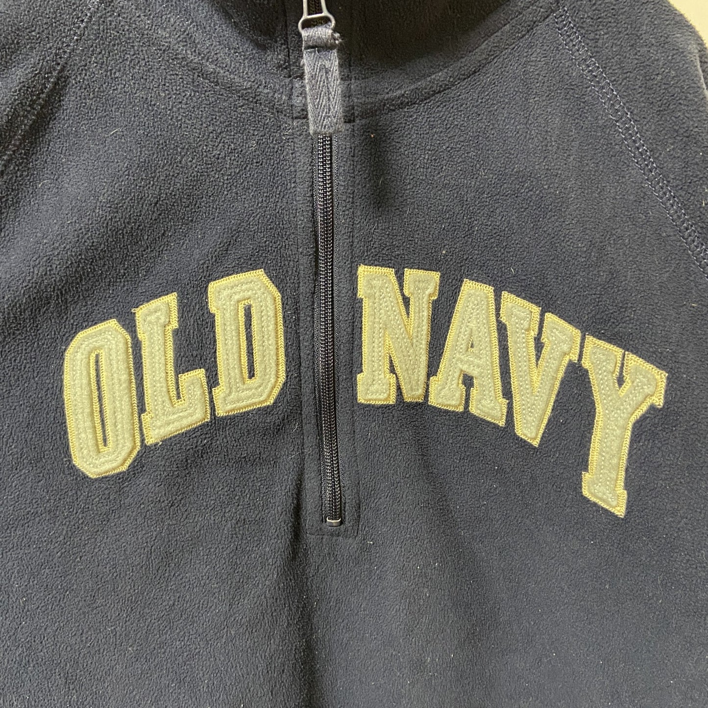 古着 used　OLDNAVY　長袖ロゴワッペンフリース　ハイネック　ネイビー　ヴィンテージ　ビッグシルエット　2XLサイズ