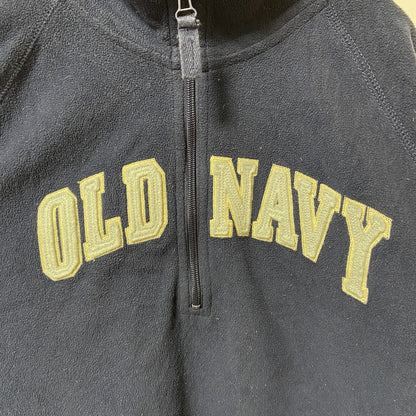 古着 used　OLDNAVY　長袖ロゴワッペンフリース　ハイネック　ネイビー　ヴィンテージ　ビッグシルエット　2XLサイズ