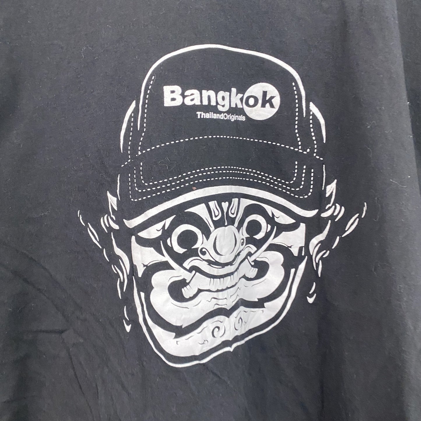 Cotton　半袖プリントTシャツ　黒　ブラック　XLサイズ
