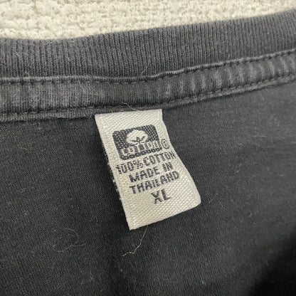 Cotton　半袖プリントTシャツ　黒　ブラック　XLサイズ