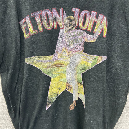 古着 used　Elton Johon　エルトン ジョン　半袖シンガープリントTシャツ　カジュアル　クルーネック　XLサイズ