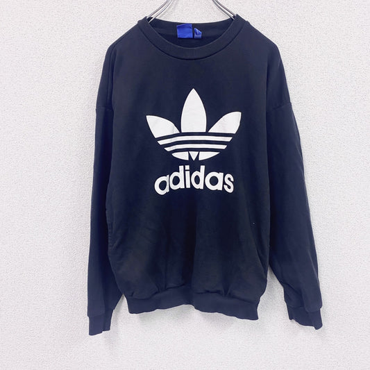 adidas　アディダス　スウェット/トレーナー　デカロゴ　黒　ブラック　XSサイズ