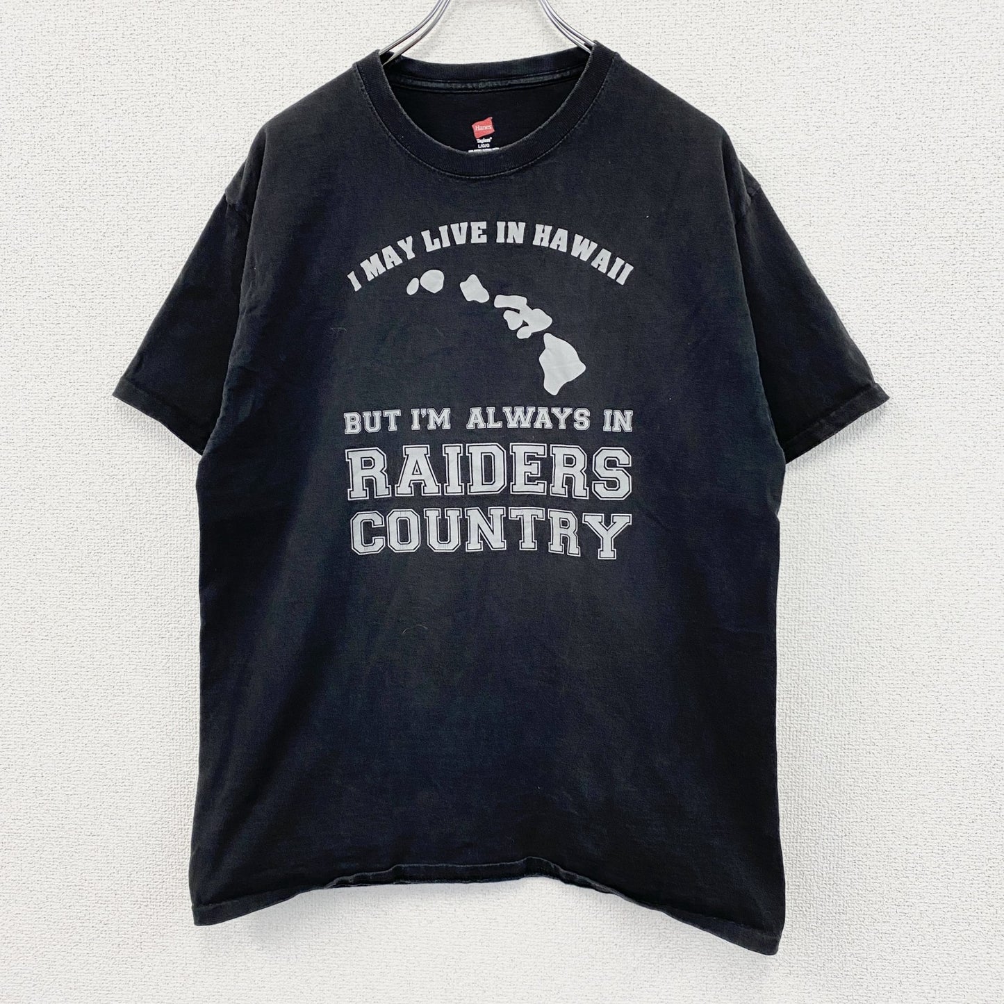 Hanes　半袖プリントTシャツ　HAWAII　黒　ブラック　Lサイズ