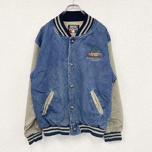 80s～　HARTWELL ViaSport　デニムスタジャン　ヴィンテージ　インディゴ　Mサイズ