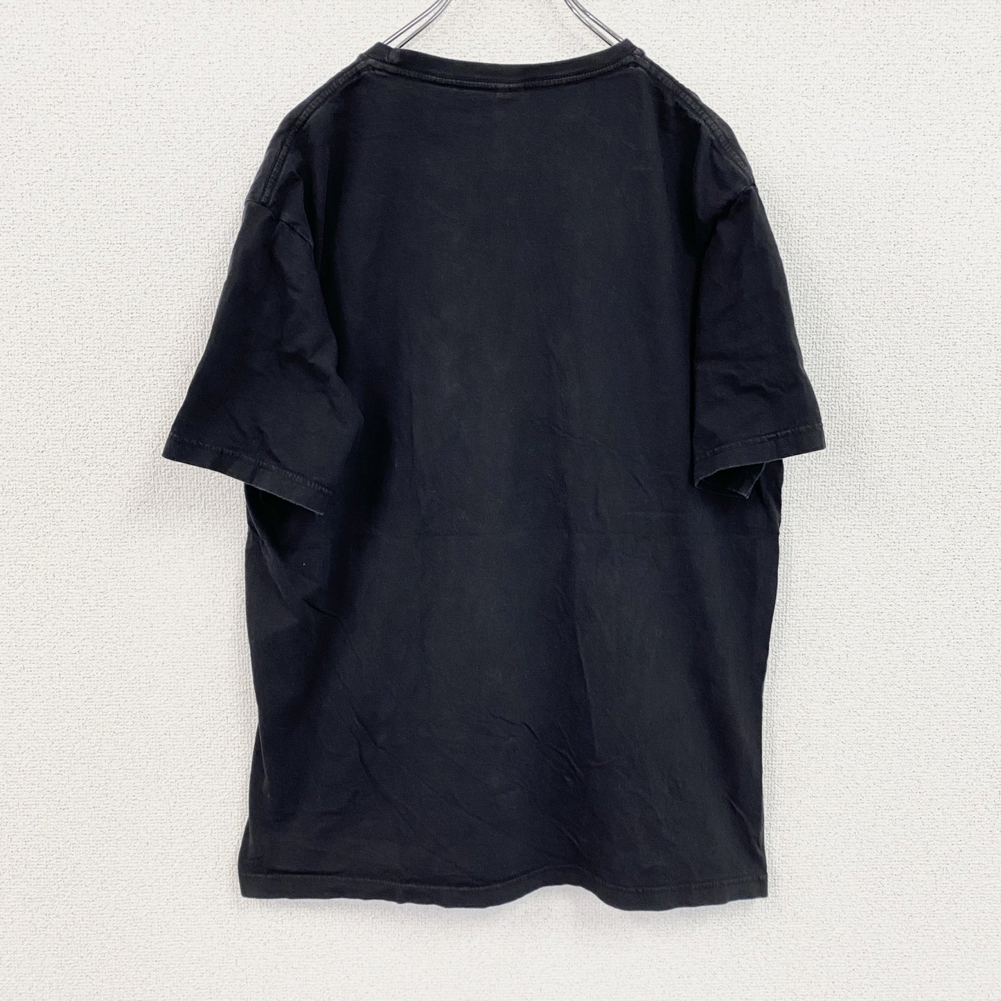Cotton　半袖プリントTシャツ　黒　ブラック　XLサイズ