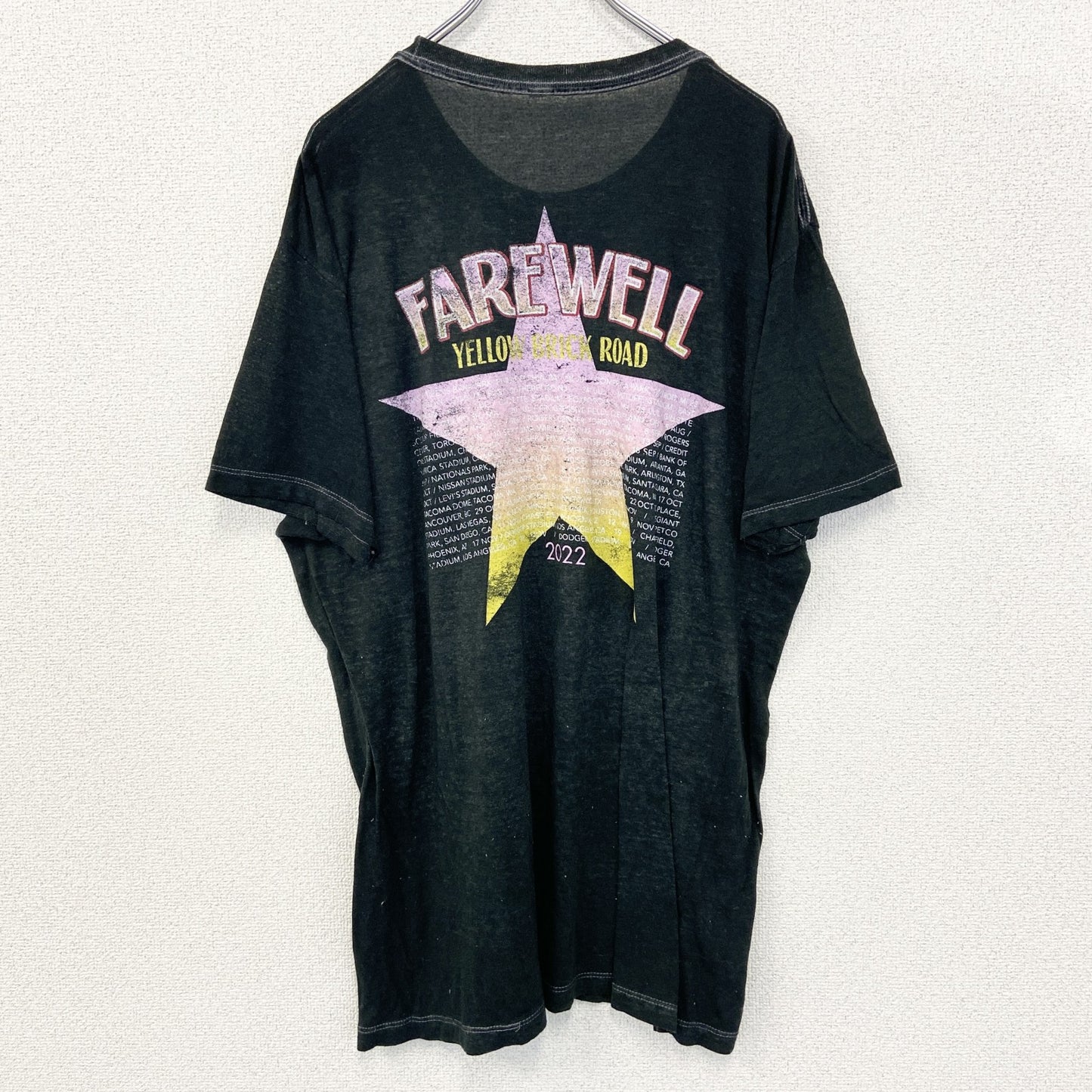 古着 used　Elton Johon　エルトン ジョン　半袖シンガープリントTシャツ　カジュアル　クルーネック　XLサイズ