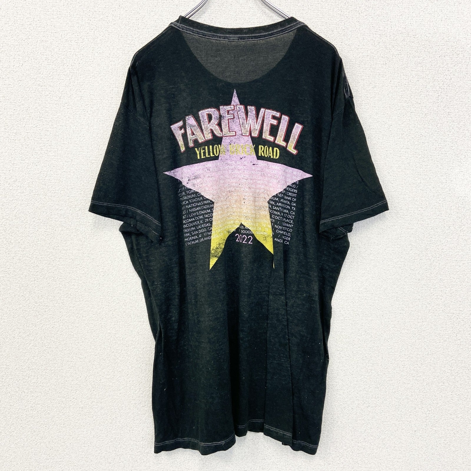 古着 used　Elton Johon　エルトン ジョン　半袖シンガープリントTシャツ　カジュアル　クルーネック　XLサイズ