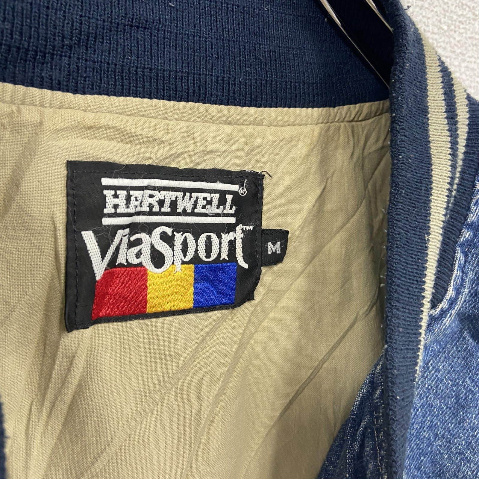 80s～　HARTWELL ViaSport　デニムスタジャン　ヴィンテージ　インディゴ　Mサイズ