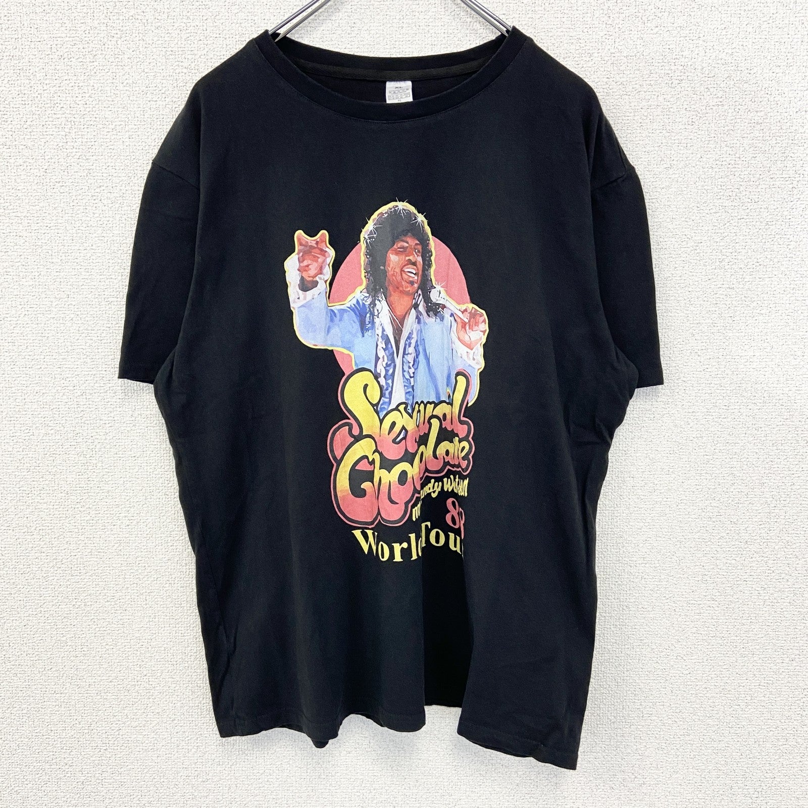 古着 used　ランディ ワトソン　半袖映画プリントTシャツ　カジュアル　レトロデザイン　クルーネック　黒　ブラック　XLサイズ