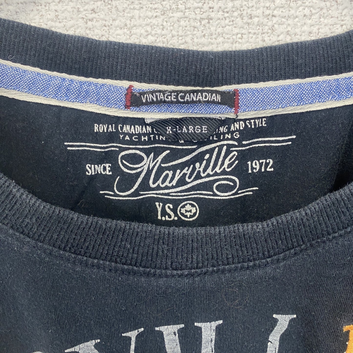 MARVILLE　半袖プリントTシャツ　アーチプリント　4連プリント　刺繍ロゴ　黒　ブラック　XLサイズ