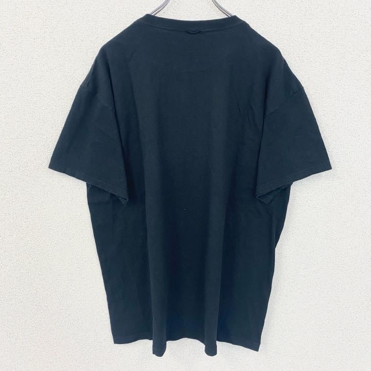 古着 used　半袖プリントデザインTシャツ　イエーガーマイスター　リキュール　クルーネック　レトロ　黒　ブラック