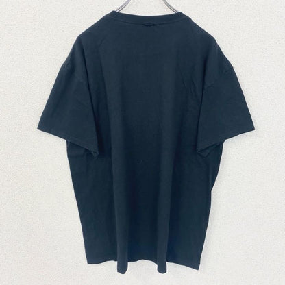 古着 used　半袖プリントデザインTシャツ　イエーガーマイスター　リキュール　クルーネック　レトロ　黒　ブラック