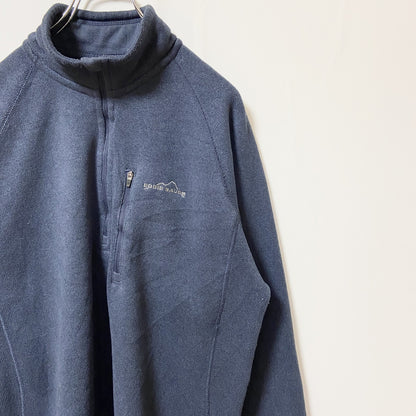 EDDIE BAUER　エディバウアー　ワンポイント刺繍フリース　ハイネックブルゾン　ネイビー　秋冬服　Lサイズ