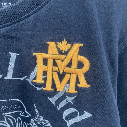 MARVILLE　半袖プリントTシャツ　アーチプリント　4連プリント　刺繍ロゴ　黒　ブラック　XLサイズ