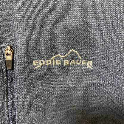 EDDIE BAUER　エディバウアー　ワンポイント刺繍フリース　ハイネックブルゾン　ネイビー　秋冬服　Lサイズ