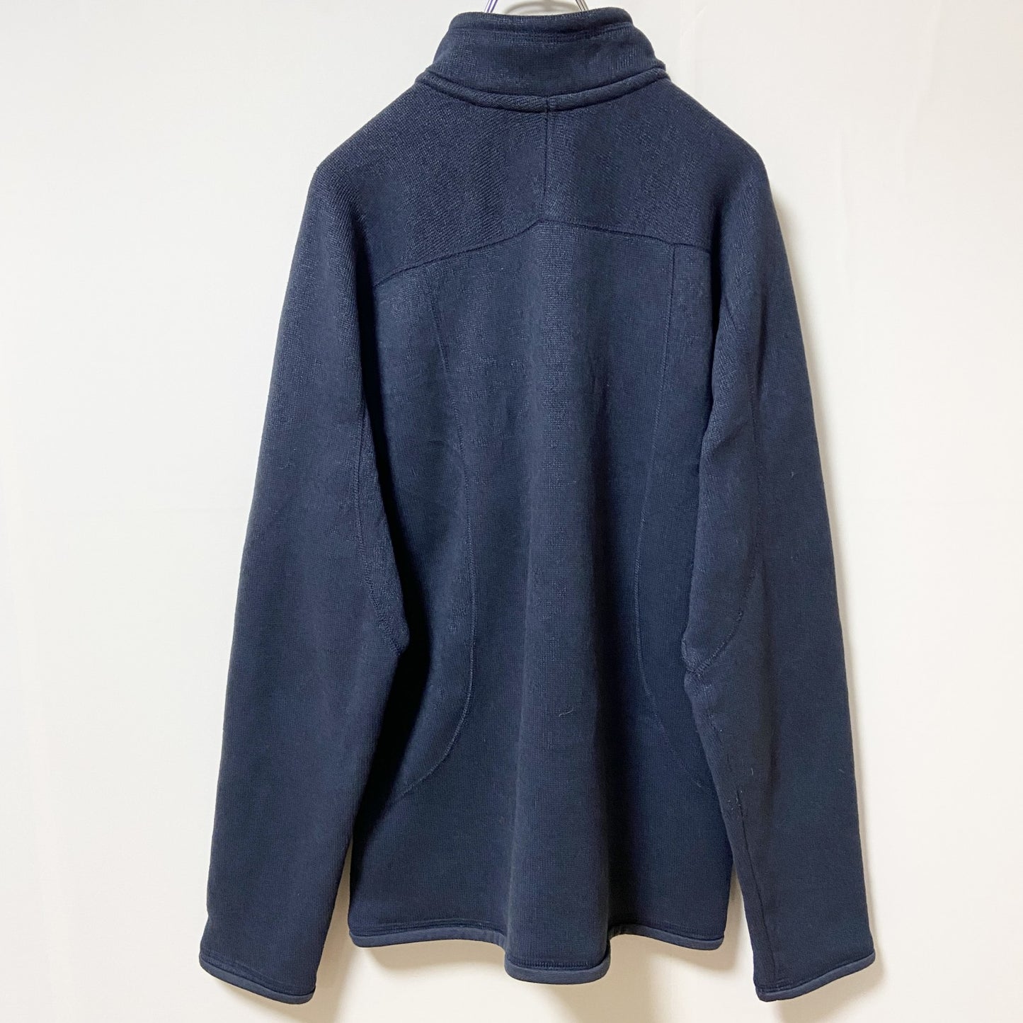 EDDIE BAUER　エディバウアー　ワンポイント刺繍フリース　ハイネックブルゾン　ネイビー　秋冬服　Lサイズ