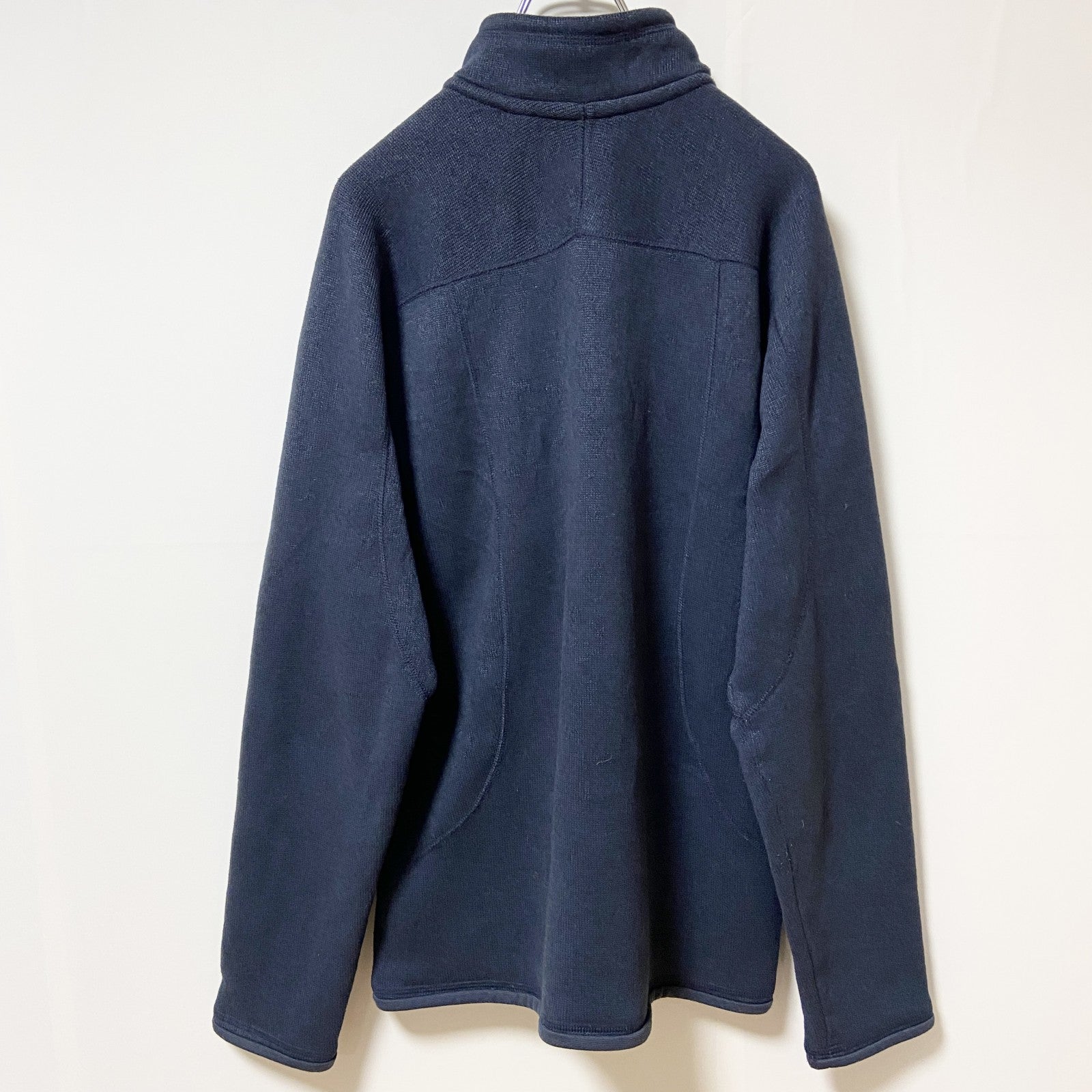 EDDIE BAUER　エディバウアー　ワンポイント刺繍フリース　ハイネックブルゾン　ネイビー　秋冬服　Lサイズ