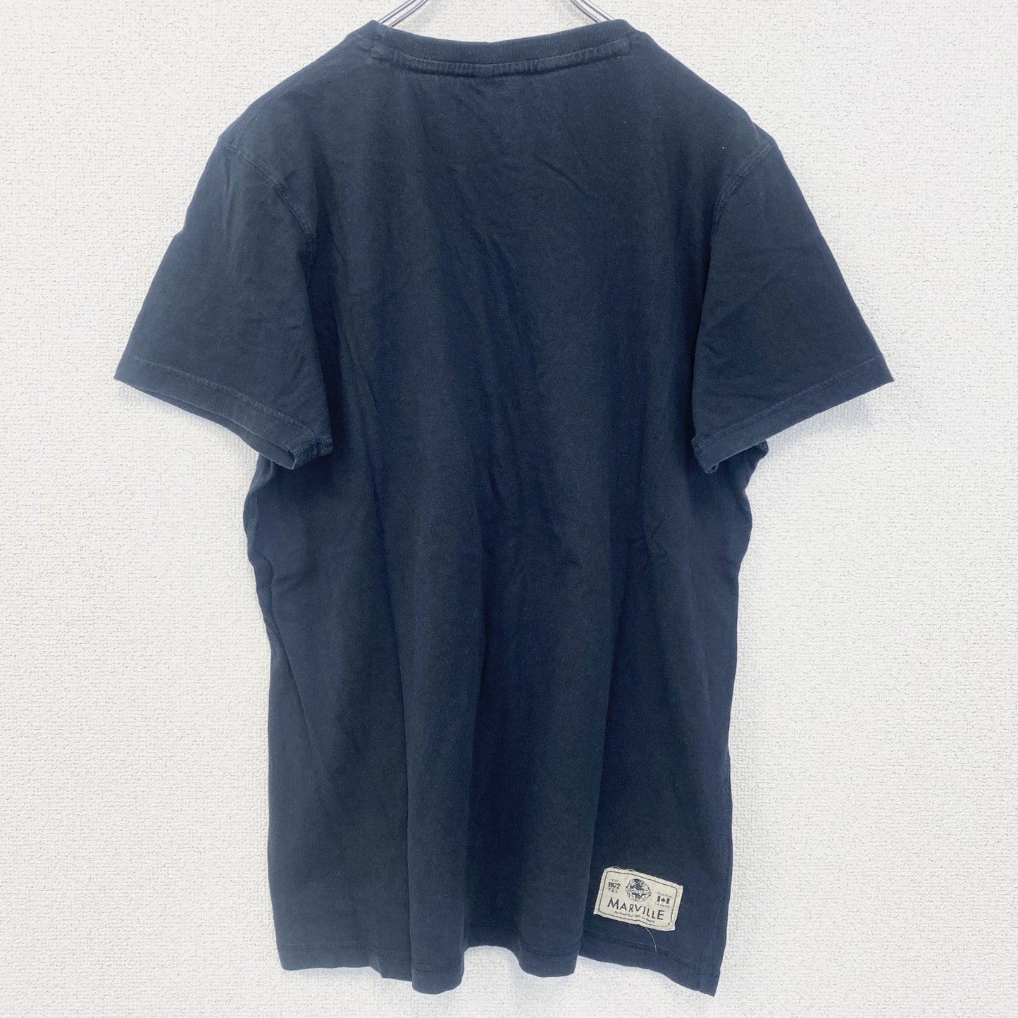 MARVILLE　半袖プリントTシャツ　アーチプリント　4連プリント　刺繍ロゴ　黒　ブラック　XLサイズ