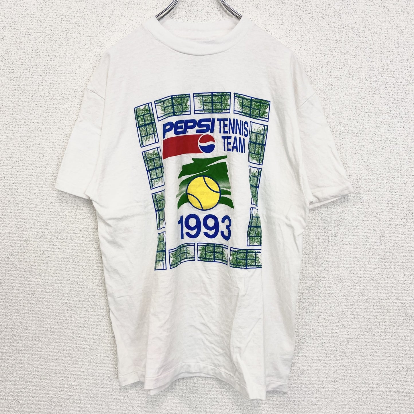 古着 used　Hanes　ヘインズ　半袖プリントTシャツ　ペプシコーラ　シングルステッチ　90s　クルーネック　白　Lサイズ