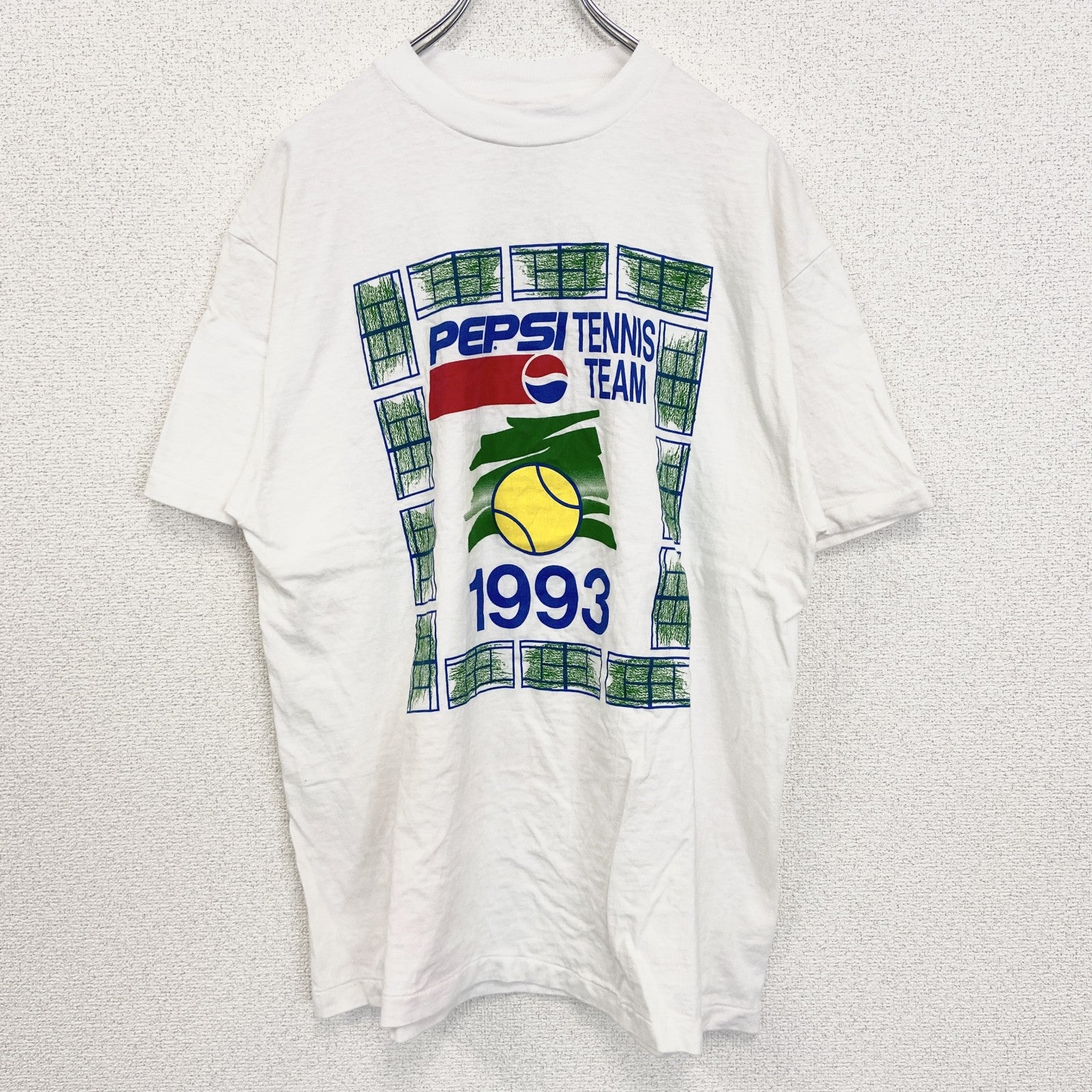 古着 used　Hanes　ヘインズ　半袖プリントTシャツ　ペプシコーラ　シングルステッチ　90s　クルーネック　白　Lサイズ