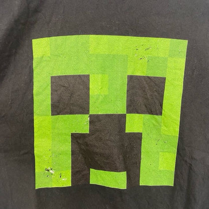 古着 used　Minecraft　マインクラフト　半袖ゲームプリントTシャツ　クルーネック　レトロ　キャラクター　黒　Sサイズ
