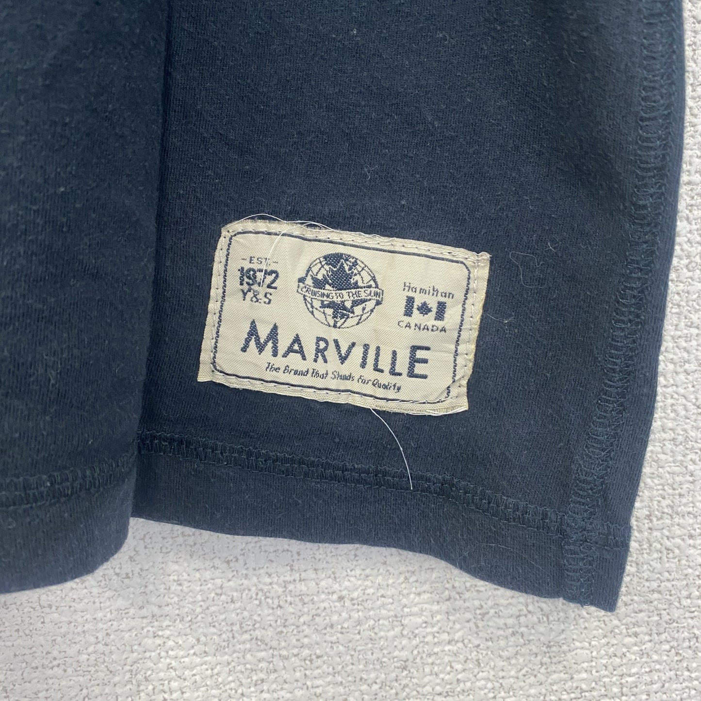 MARVILLE　半袖プリントTシャツ　アーチプリント　4連プリント　刺繍ロゴ　黒　ブラック　XLサイズ