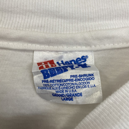古着 used　Hanes　ヘインズ　半袖プリントTシャツ　ペプシコーラ　シングルステッチ　90s　クルーネック　白　Lサイズ