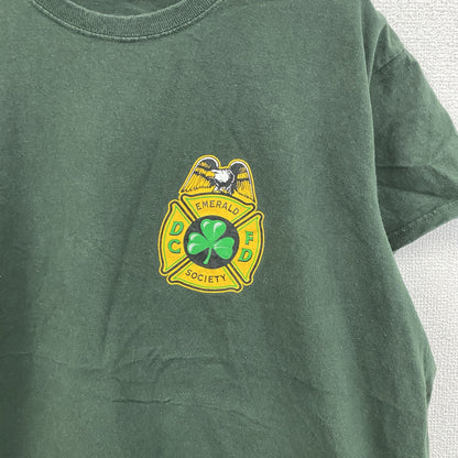 GILDAN　ギルダン　半袖プリントTシャツ　両面プリント　英字プリント　緑　グリーン　XLサイズ