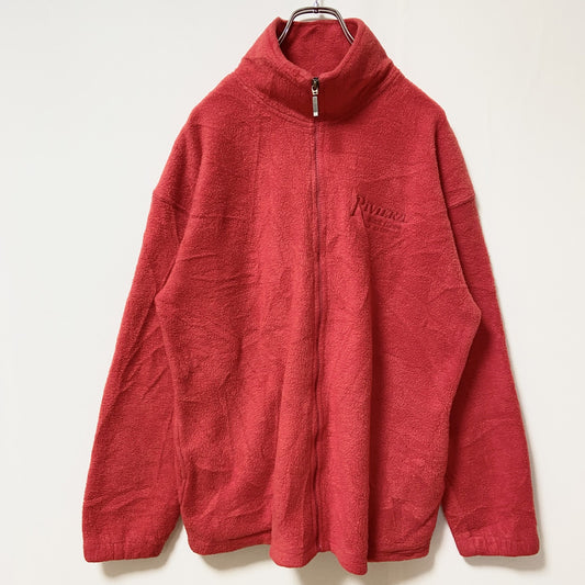 CH　フリースジャケット/ボアジャケット　リヴィエラホテルアンドカジノ　ワンポイント　刺繍ロゴ　赤　レッド　Mサイズ